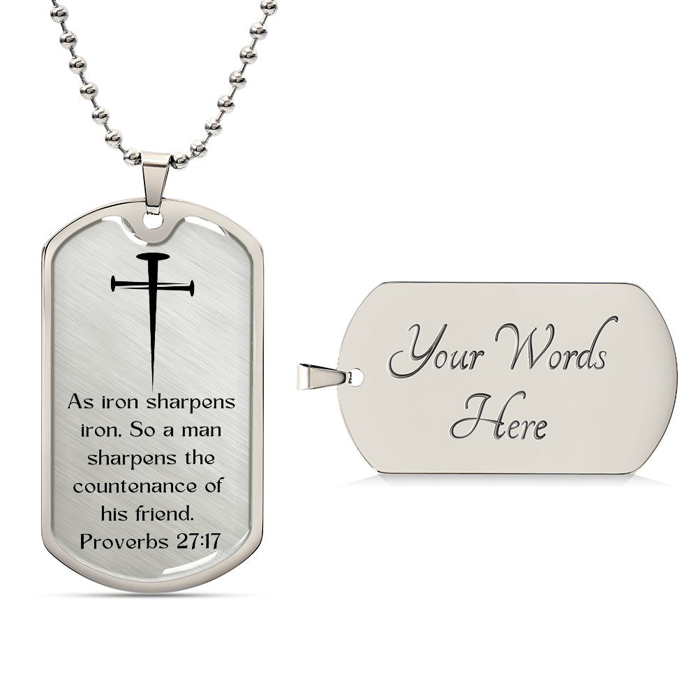 Customizable Dog Tag necklace~Iron Sharpens Iron