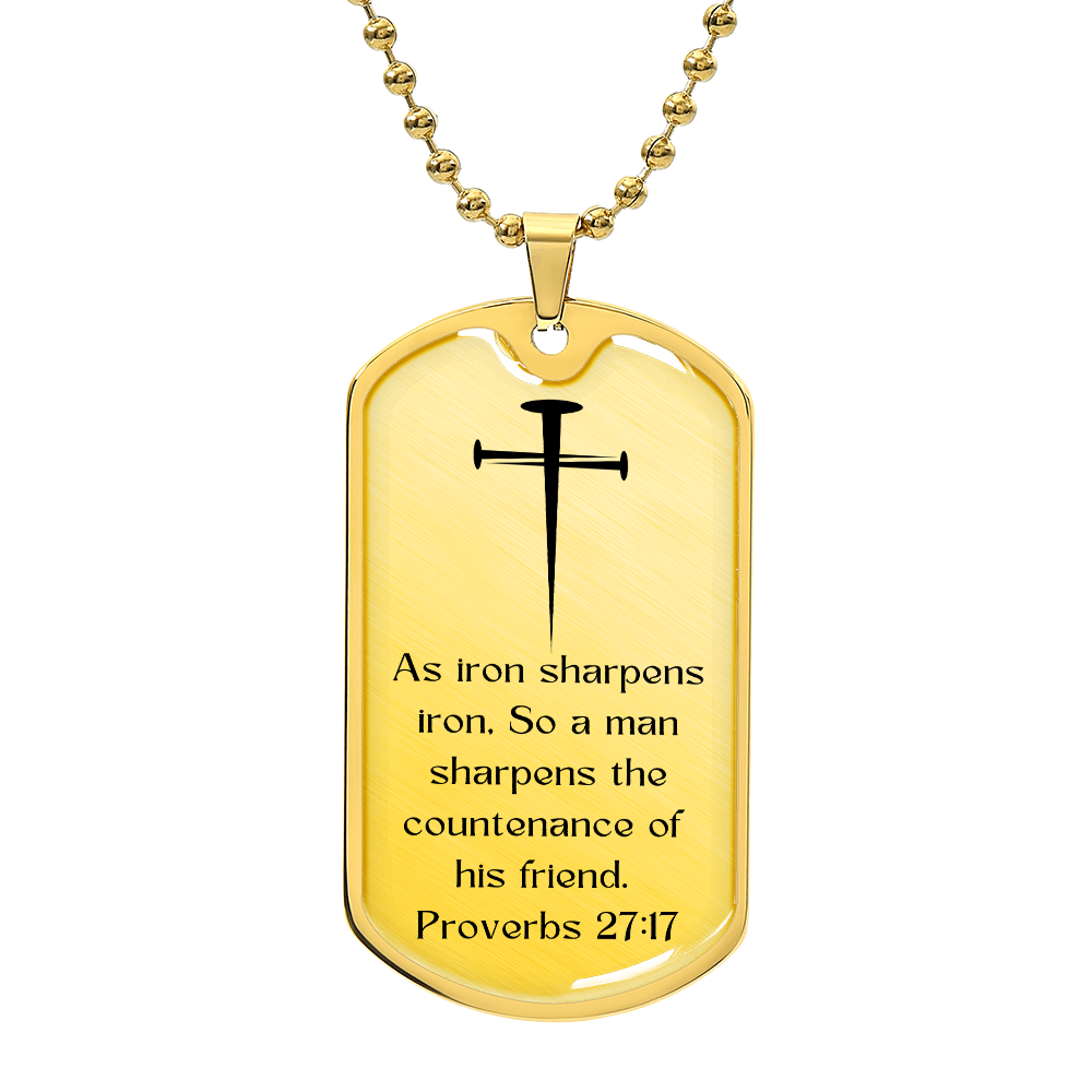 Customizable Dog Tag necklace~Iron Sharpens Iron