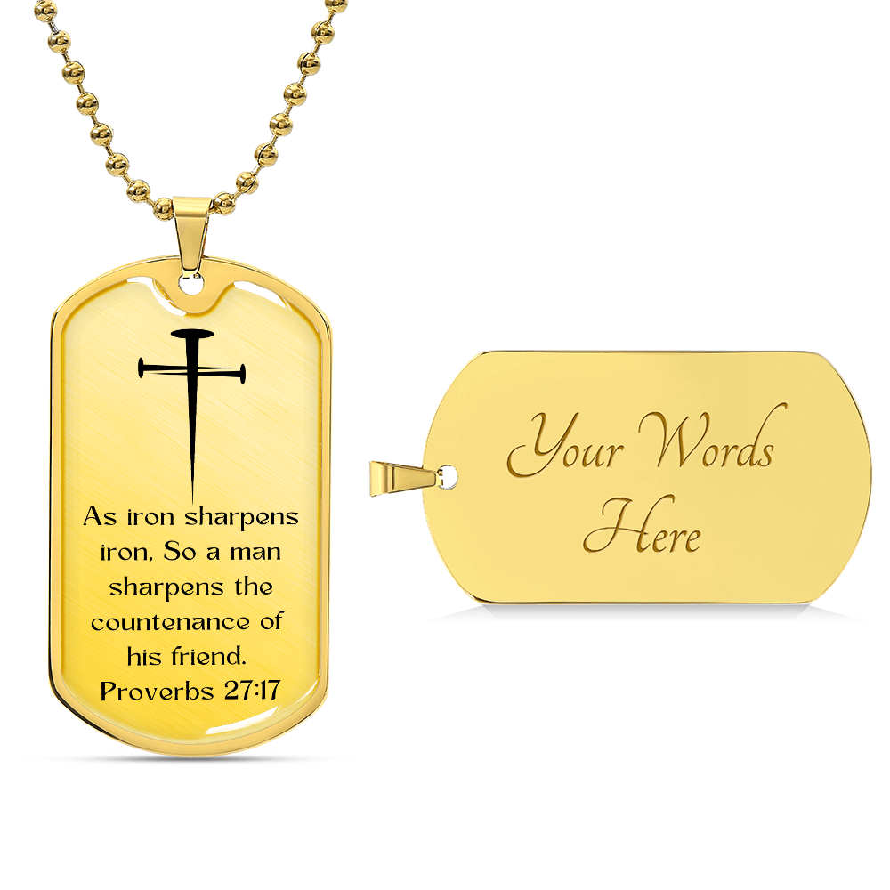 Customizable Dog Tag necklace~Iron Sharpens Iron