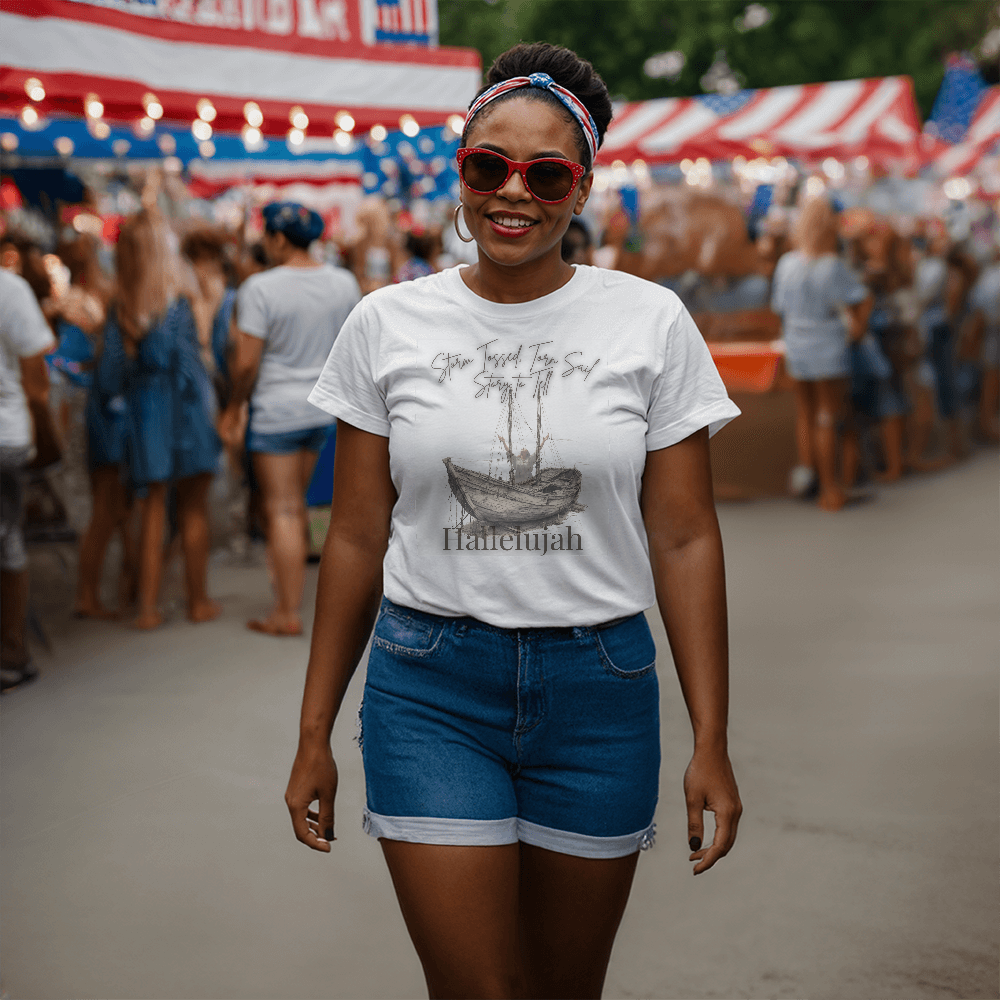 Women's White Victory Storm Tossed Hallelujah (Front Print)