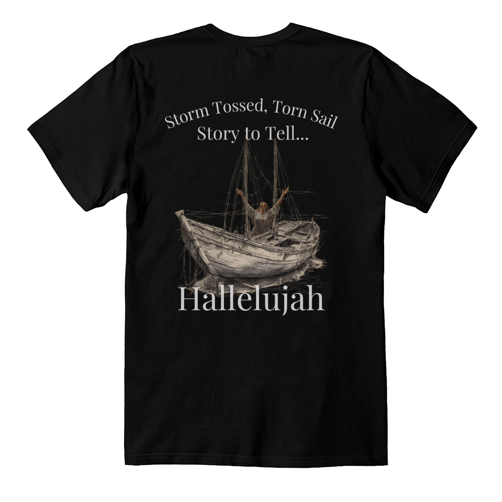 Women's Black Back Printed Hallelujah Shirt