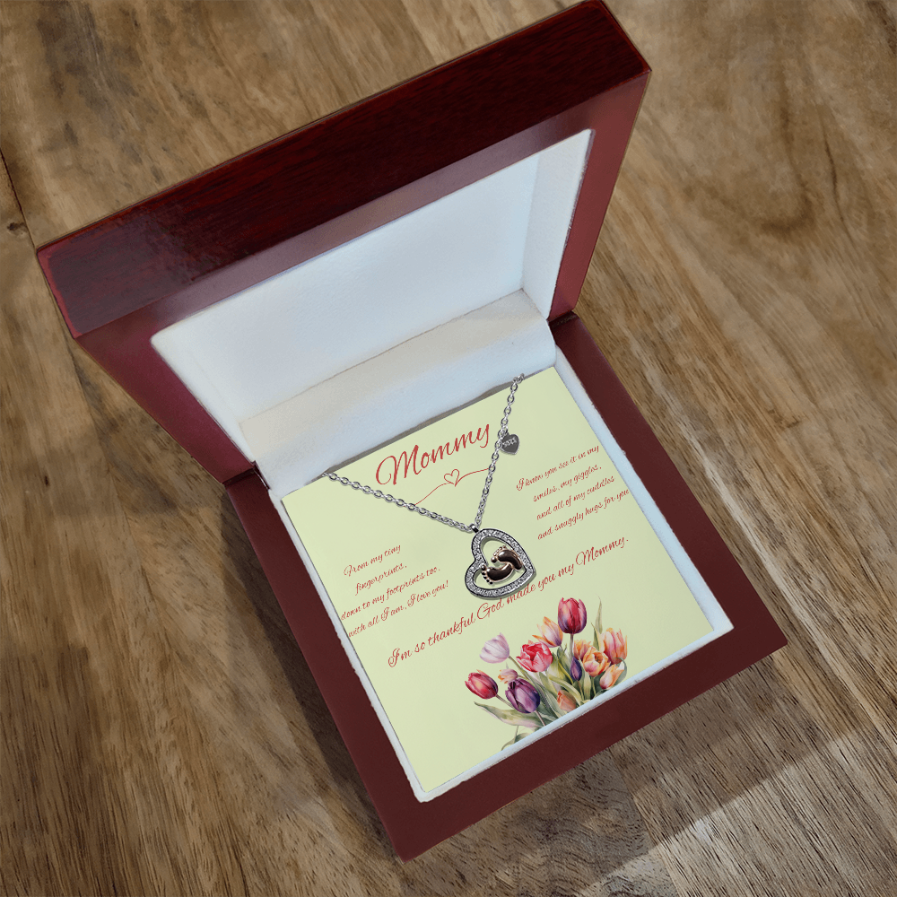 Baby Feet Heart Necklace