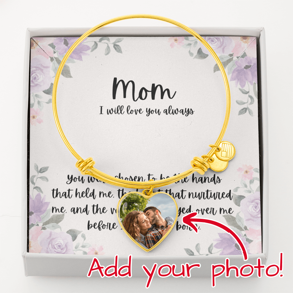 Beautiful Heart Bangle to Personalize for Mom