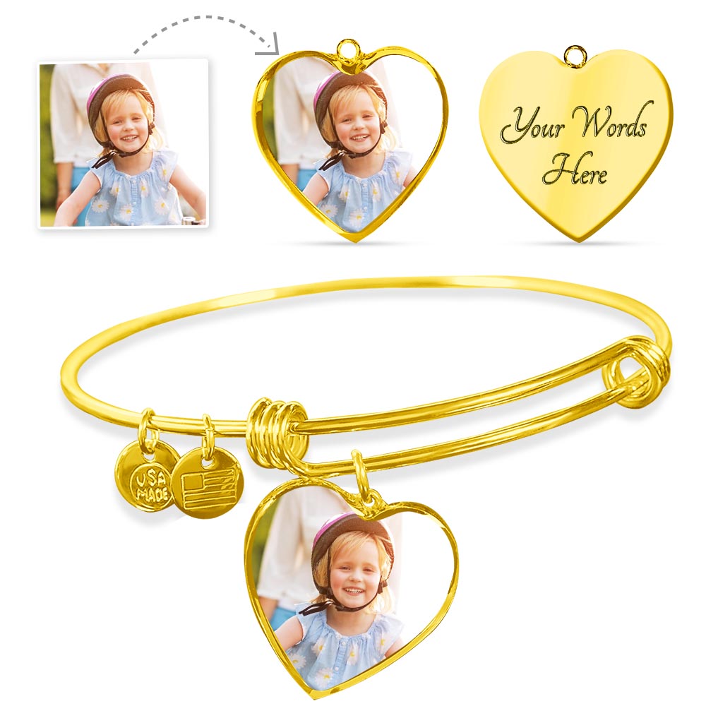 Beautiful Heart Bangle to Personalize for Mom