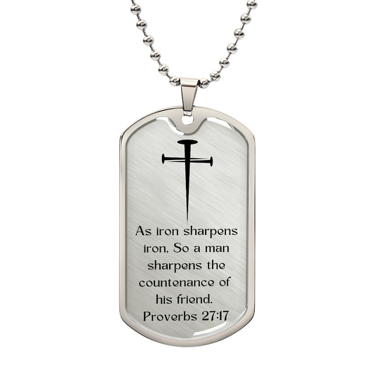 Customizable Dog Tag necklace~Iron Sharpens Iron