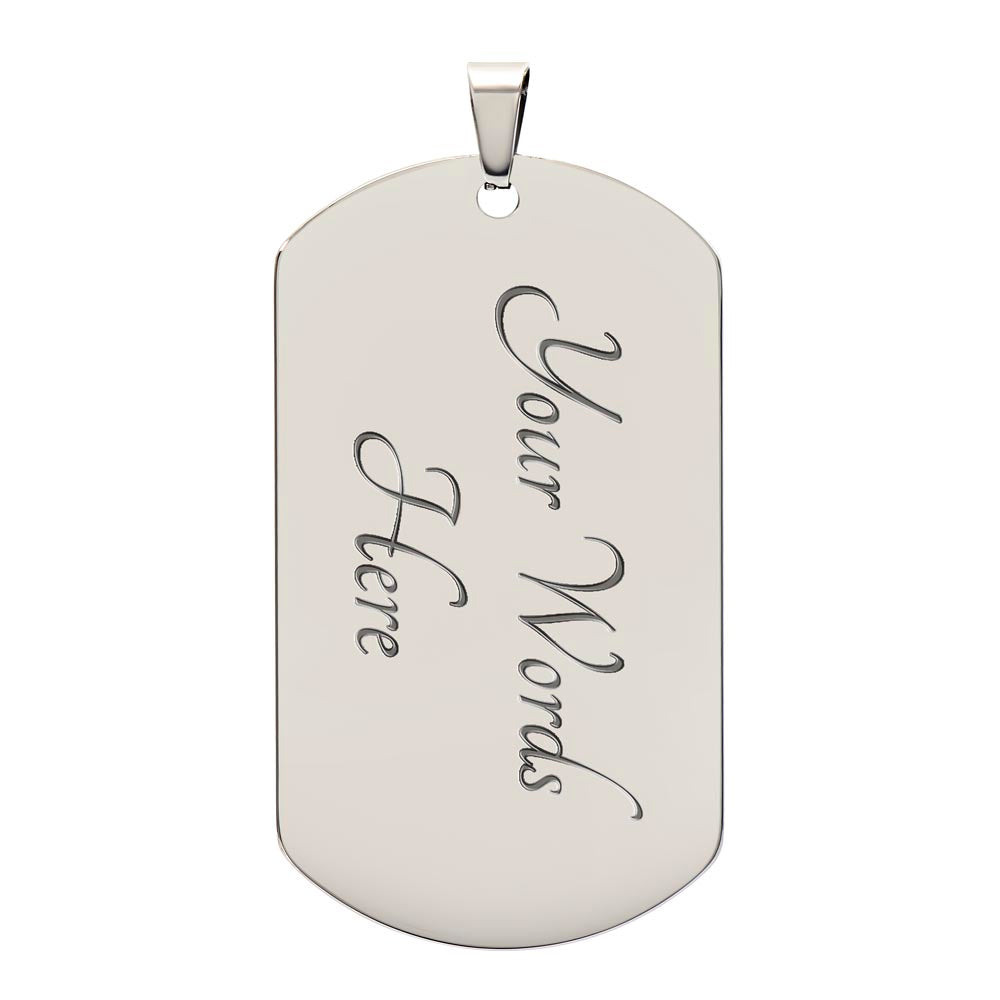 Customizable Dog Tag necklace~Iron Sharpens Iron