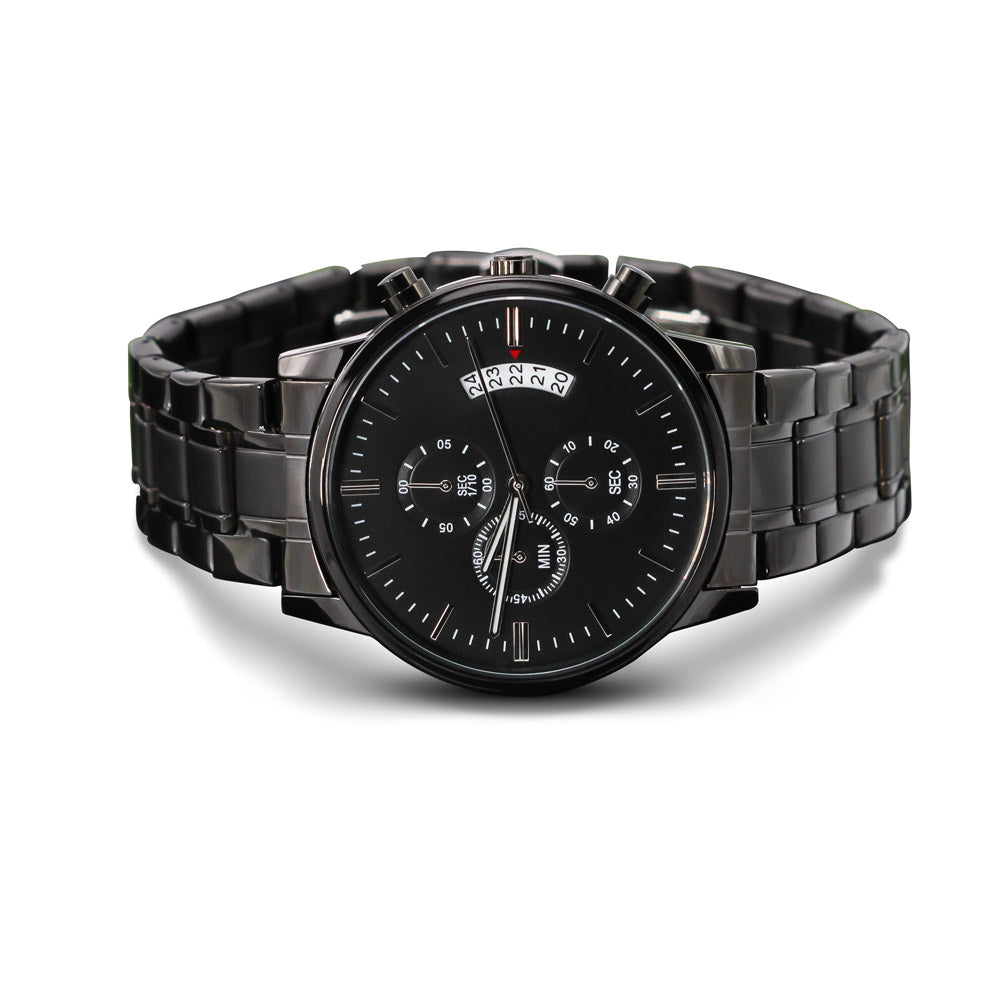 Men's ~ Custom Engravable Black Chronograph Watch