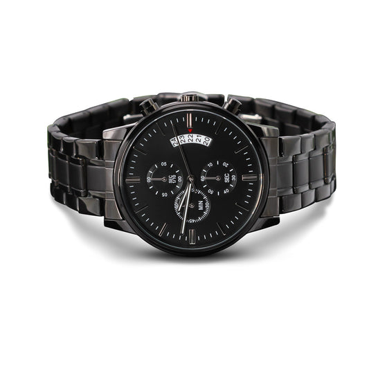 Men's ~ Custom Engravable Black Chronograph Watch