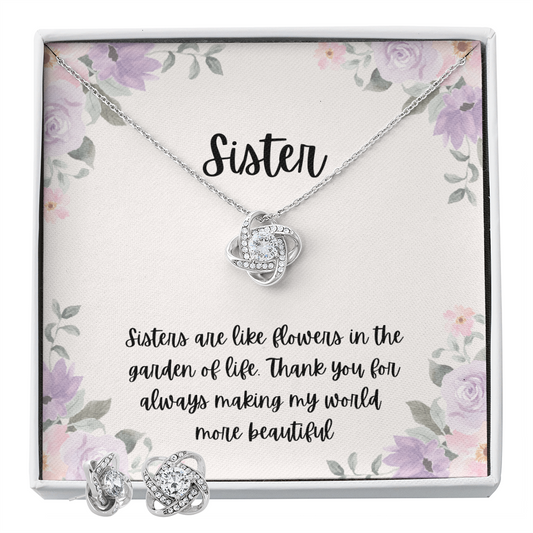 Sister Love Knot Enamble gift Set