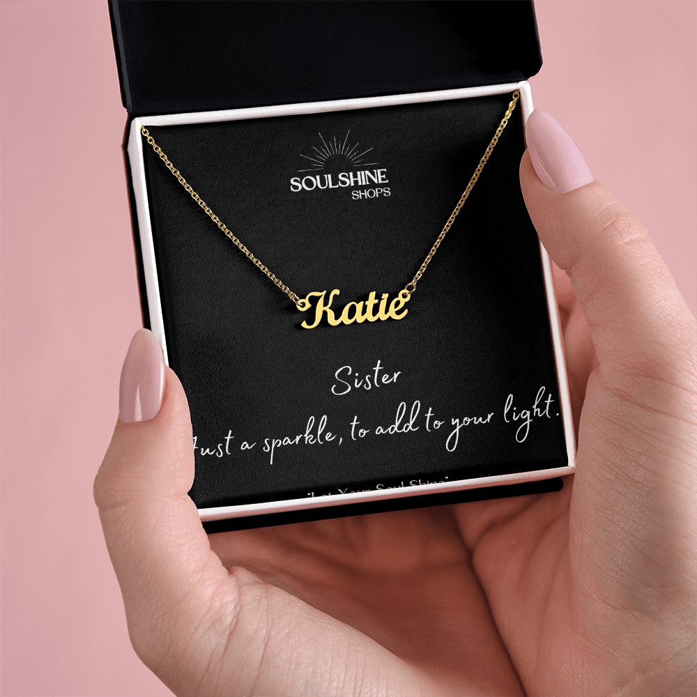 For My Sister, Personalized Name Necklace