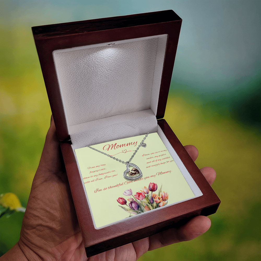 Baby Feet Heart Necklace
